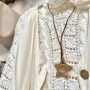 Artisan handcrafted clay boho star necklace w prairie/country/western vibe